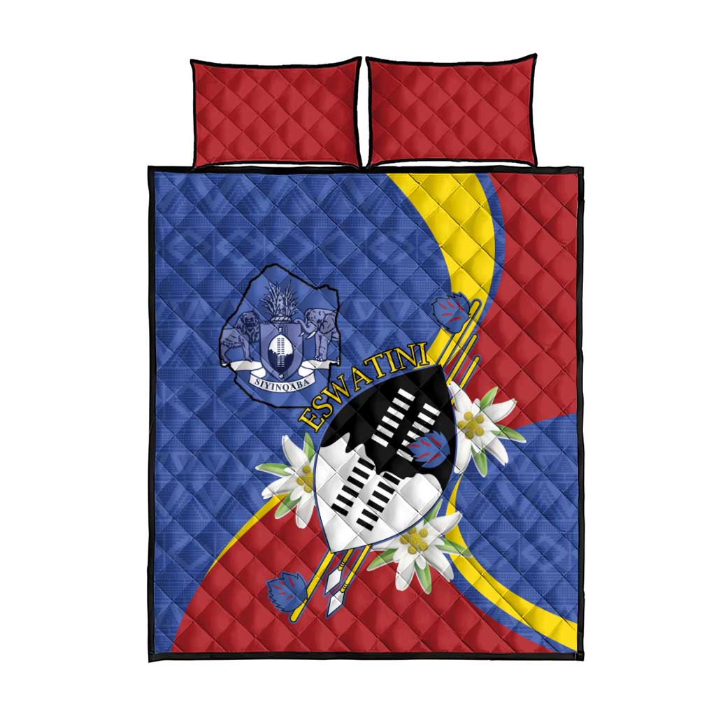 Umbuso weSwatini Quilt Bed Set Nguni Shield Edelweiss Flower LT15