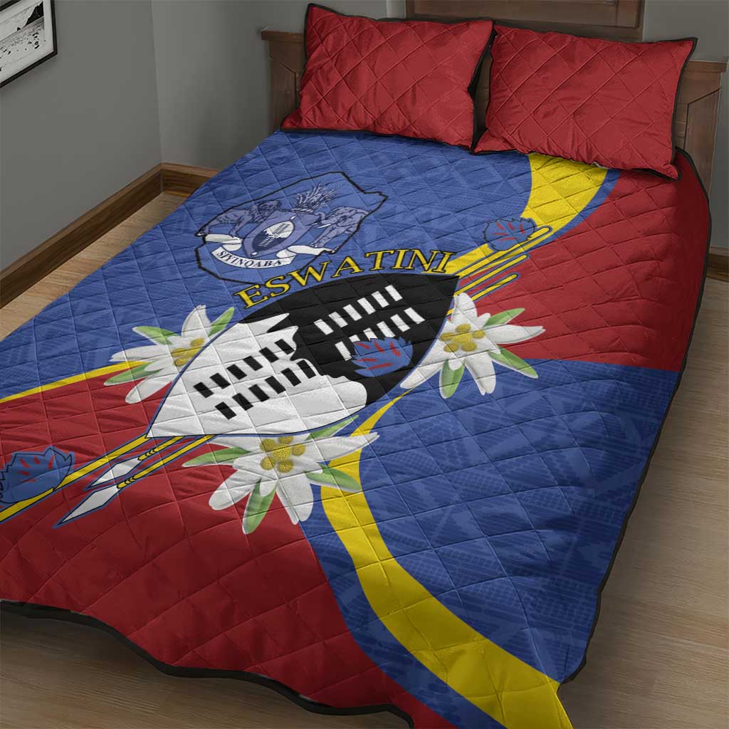 Umbuso weSwatini Quilt Bed Set Nguni Shield Edelweiss Flower LT15