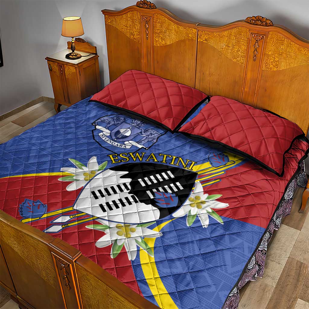Umbuso weSwatini Quilt Bed Set Nguni Shield Edelweiss Flower LT15