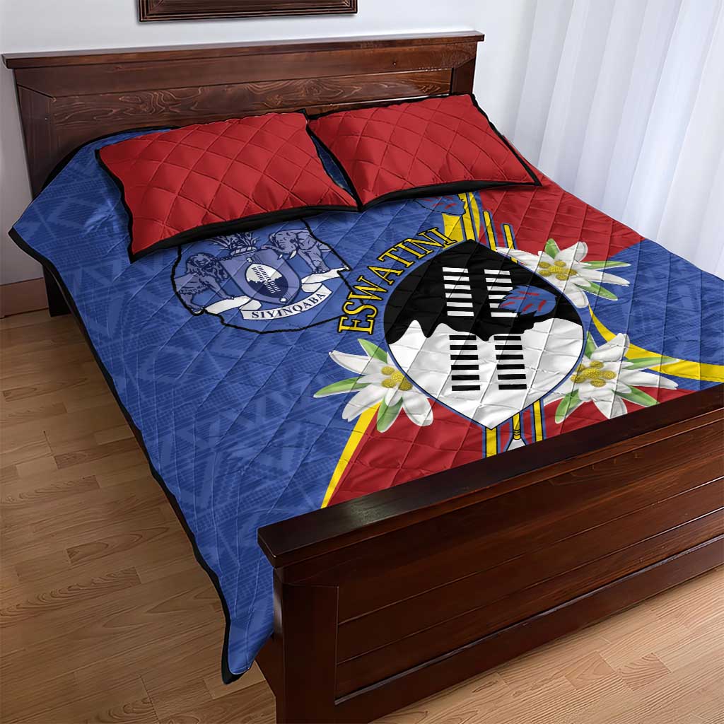 Umbuso weSwatini Quilt Bed Set Nguni Shield Edelweiss Flower LT15