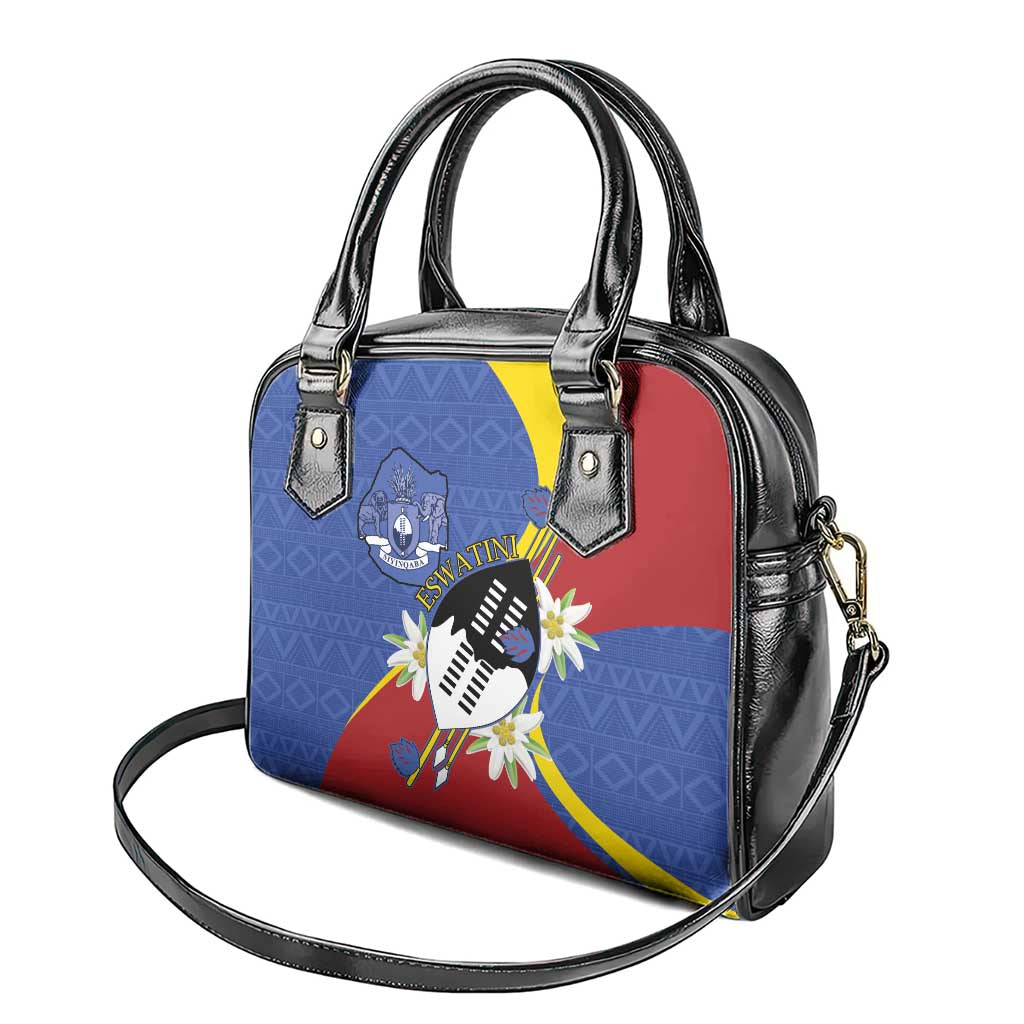 Eswatini Shoulder Handbag Nguni Shield Edelweiss Flower LT15