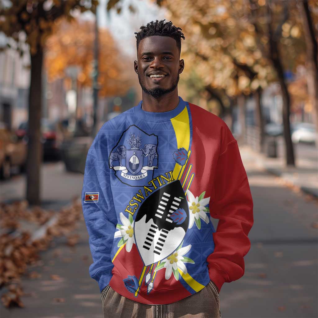 Umbuso weSwatini Sweatshirt Nguni Shield Edelweiss Flower LT15