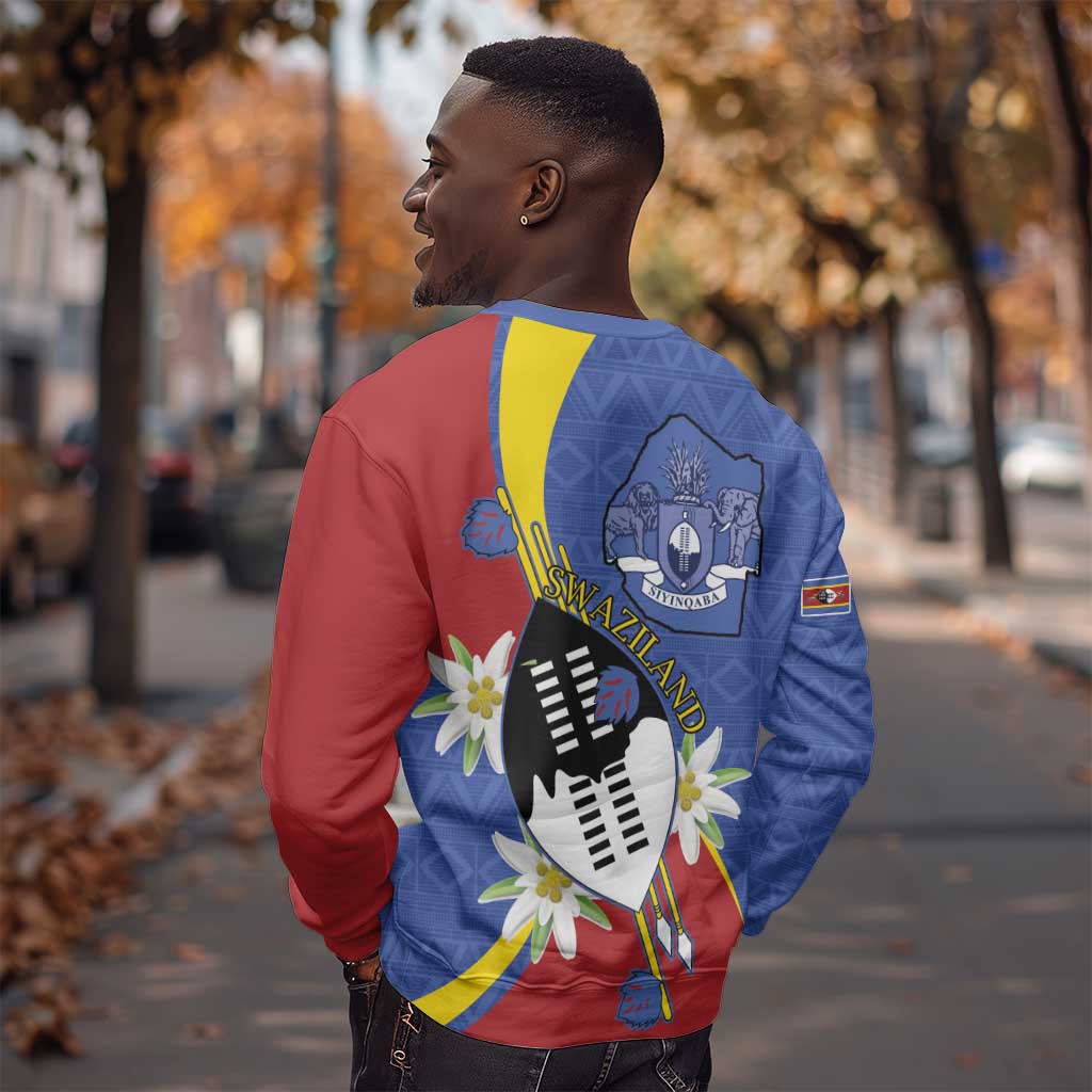 Umbuso weSwatini Sweatshirt Nguni Shield Edelweiss Flower LT15