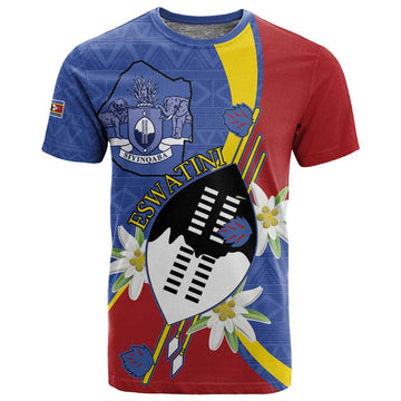 Umbuso weSwatini T shirt Nguni Shield Edelweiss Flower LT15