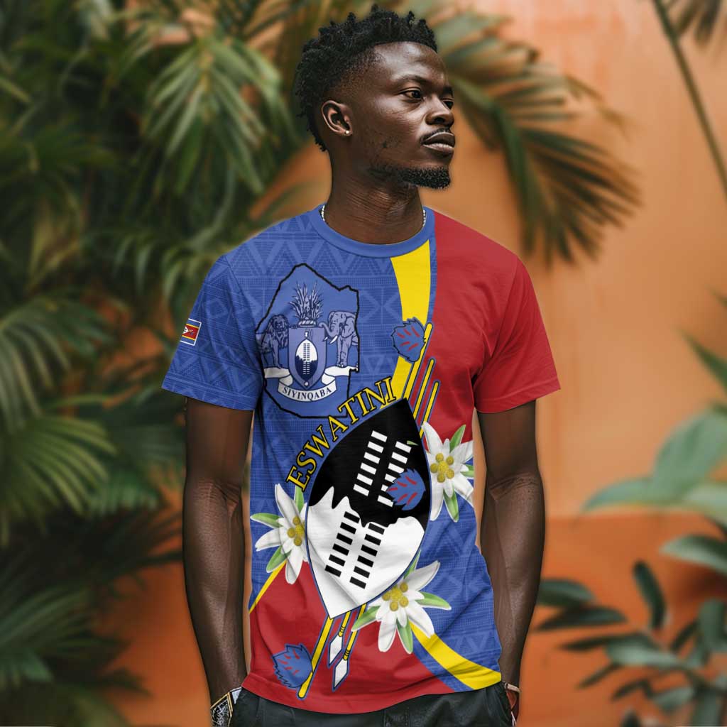 Umbuso weSwatini T shirt Nguni Shield Edelweiss Flower LT15
