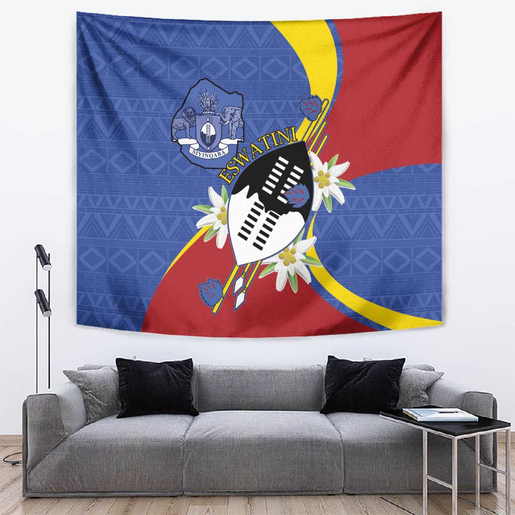 Umbuso weSwatini Tapestry Nguni Shield Edelweiss Flower LT15