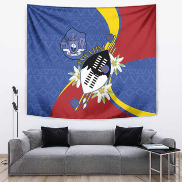 Umbuso weSwatini Tapestry Nguni Shield Edelweiss Flower LT15