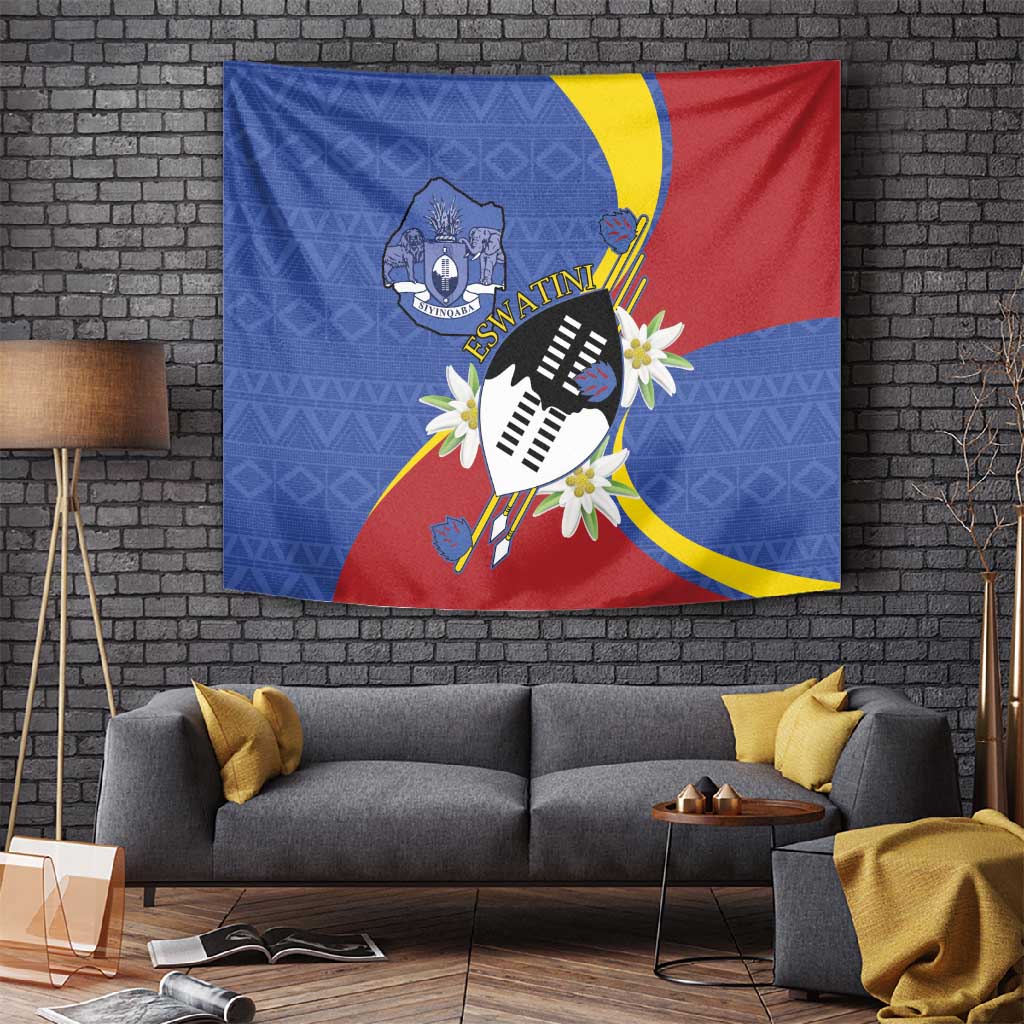 Umbuso weSwatini Tapestry Nguni Shield Edelweiss Flower LT15