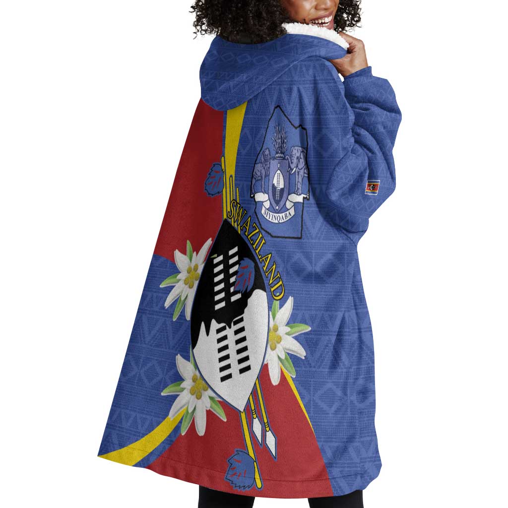 Umbuso weSwatini Wearable Blanket Hoodie Nguni Shield Edelweiss Flower LT15