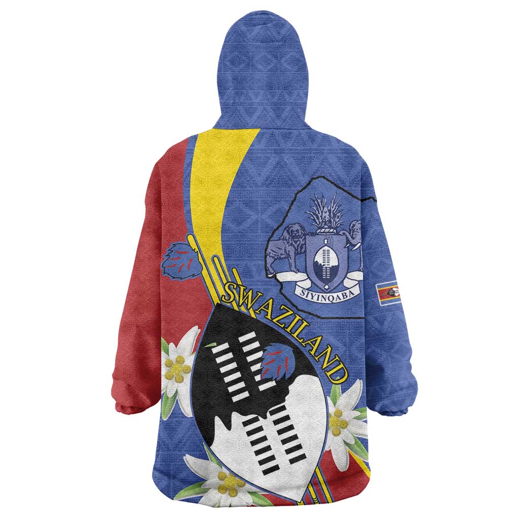 Umbuso weSwatini Wearable Blanket Hoodie Nguni Shield Edelweiss Flower LT15
