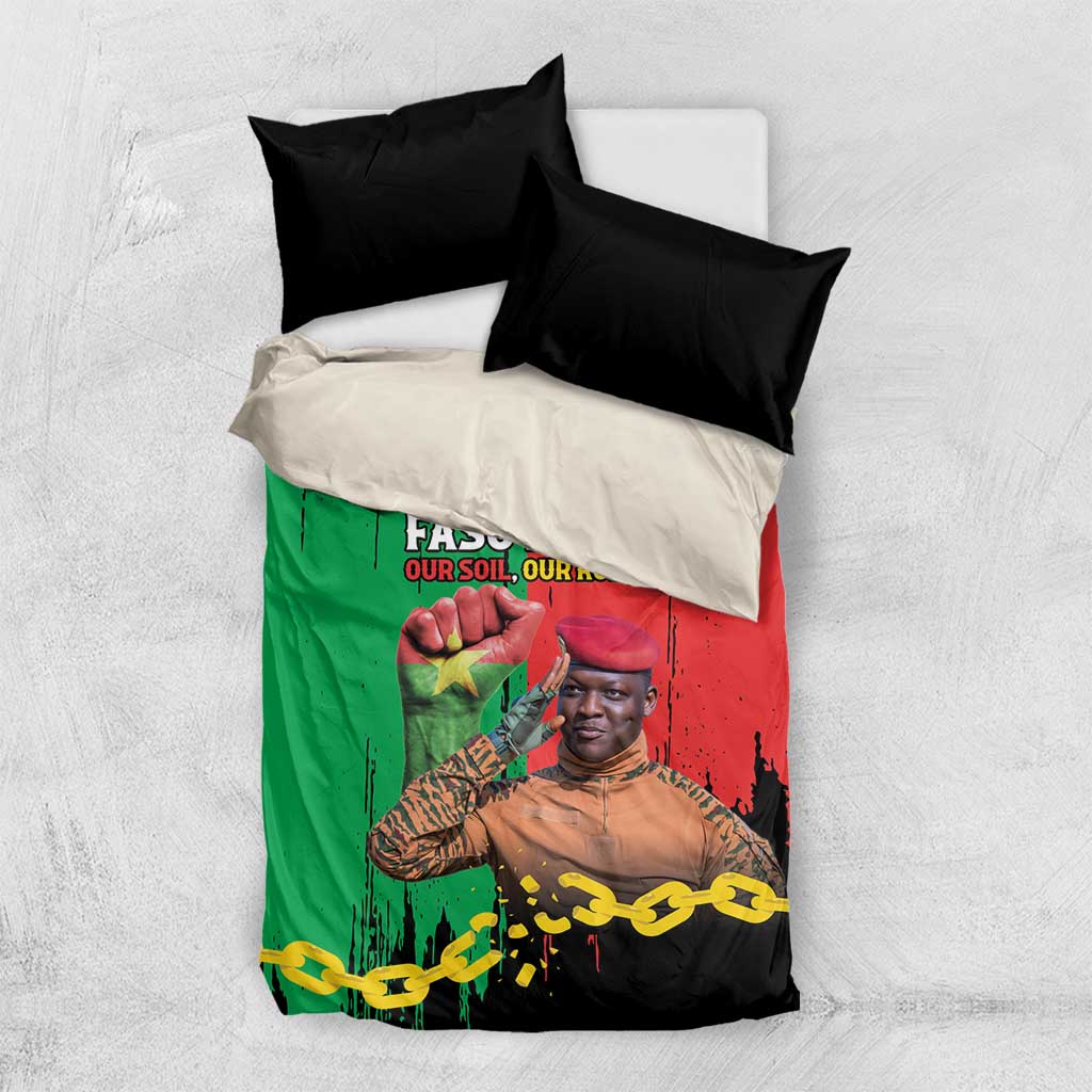 Faso Rises Our Soil Our Rules Bedding Set Ibrahim Traore Revolutionary Spirit LT15