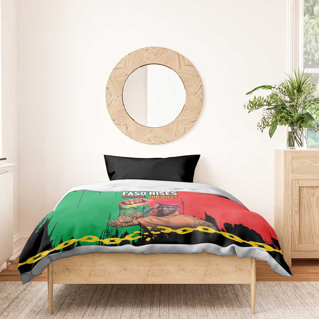 Faso Rises Our Soil Our Rules Bedding Set Ibrahim Traore Revolutionary Spirit LT15