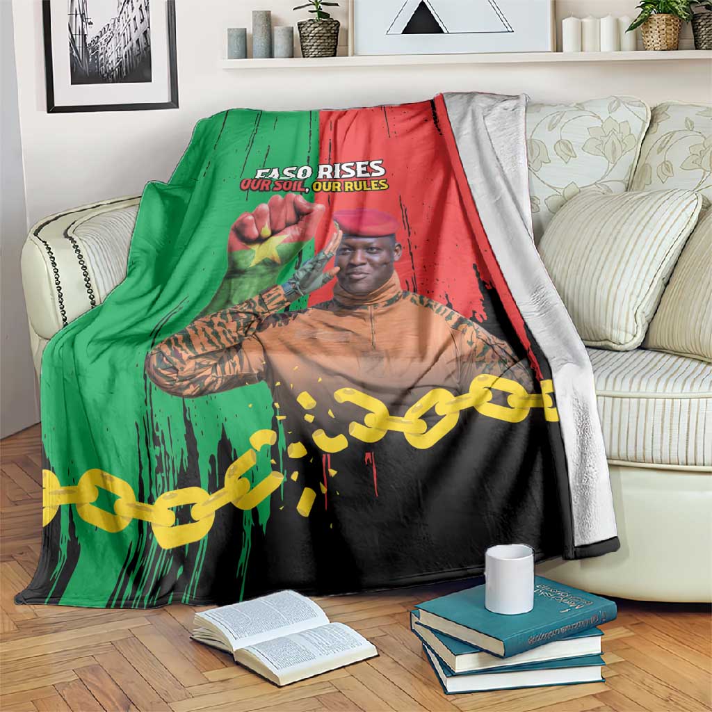 Faso Rises Our Soil Our Rules Blanket Ibrahim Traore Revolutionary Spirit LT15