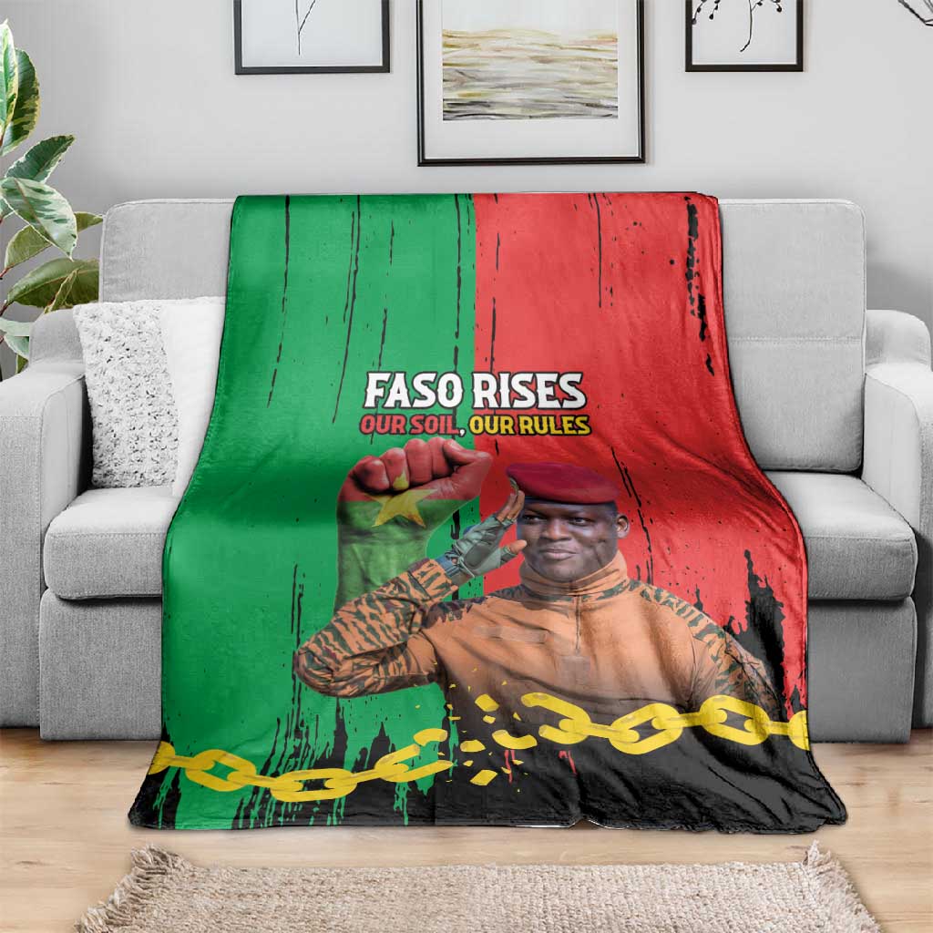 Faso Rises Our Soil Our Rules Blanket Ibrahim Traore Revolutionary Spirit LT15
