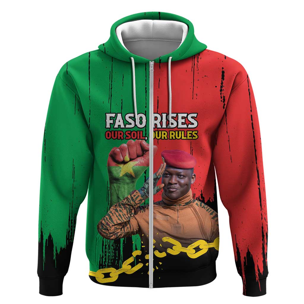 Ibrahim Traore Hoodie Faso Rises Our Soil Our Rules LT15