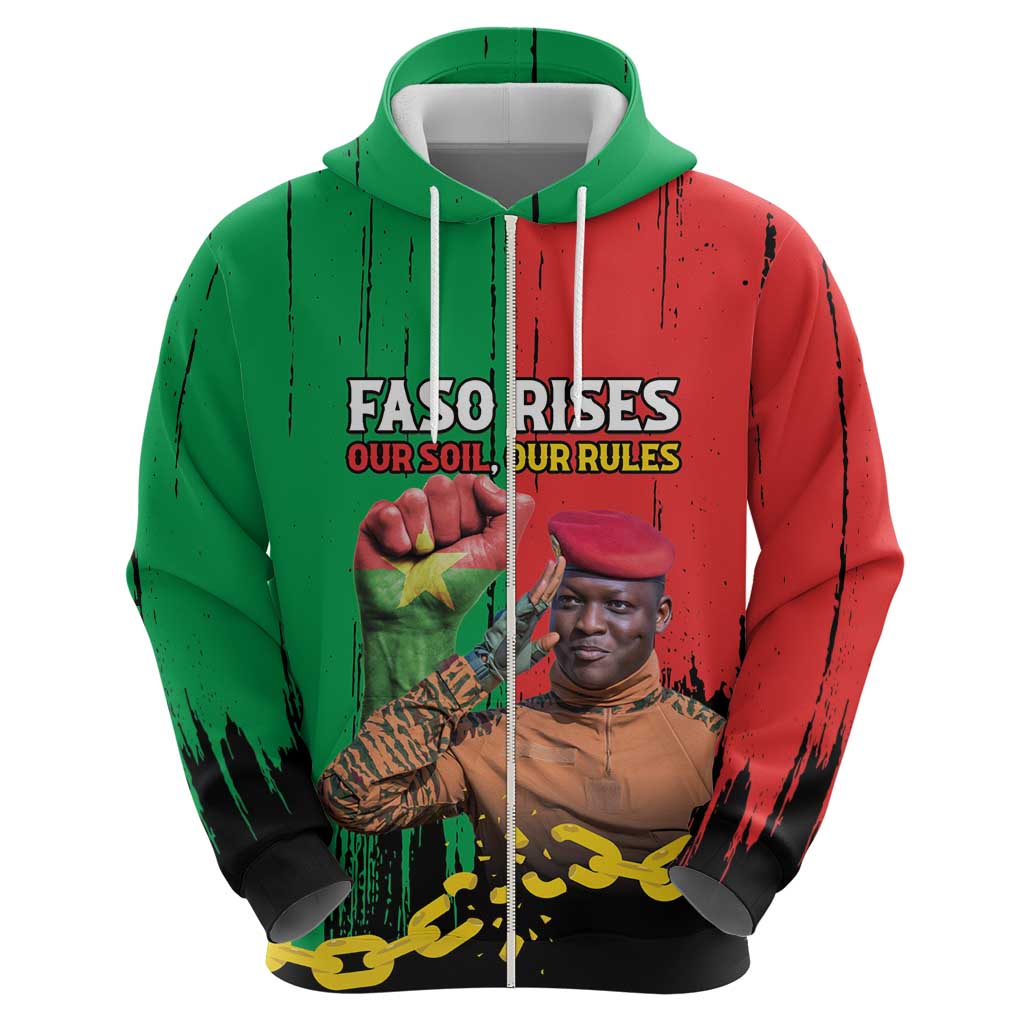 Ibrahim Traore Hoodie Faso Rises Our Soil Our Rules LT15