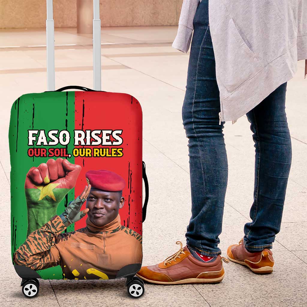 Ibrahim Traore Luggage Cover Faso Rises Our Soil Our Rules LT15