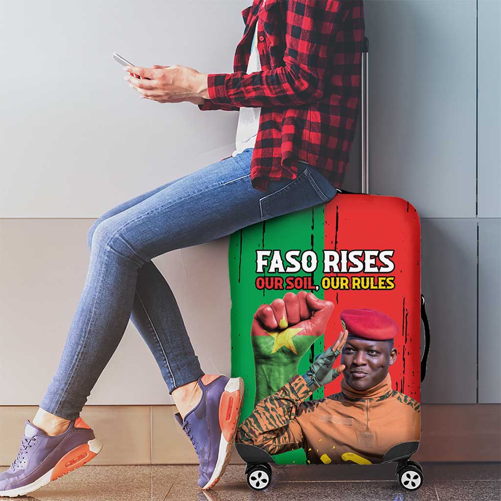 Ibrahim Traore Luggage Cover Faso Rises Our Soil Our Rules LT15