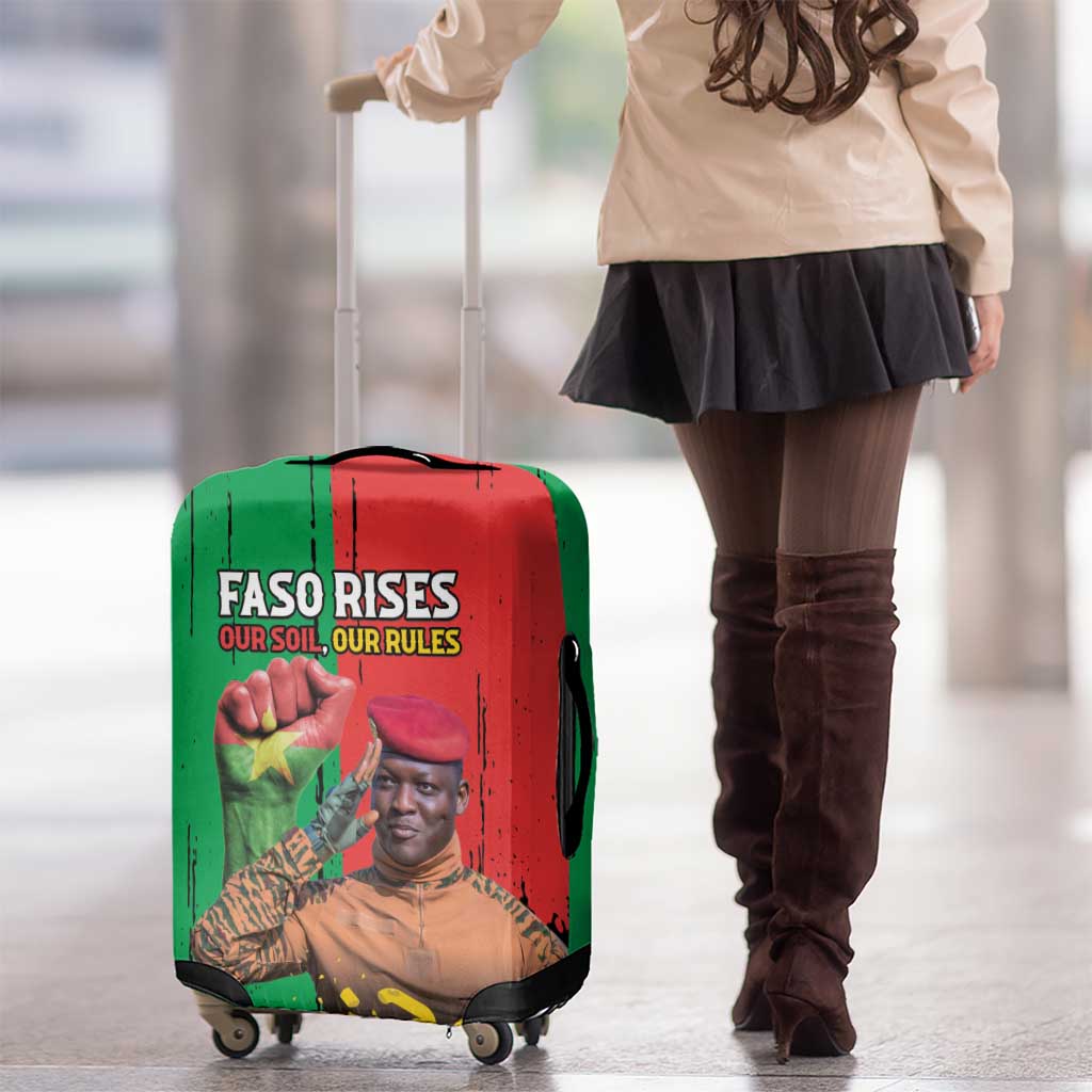 Ibrahim Traore Luggage Cover Faso Rises Our Soil Our Rules LT15
