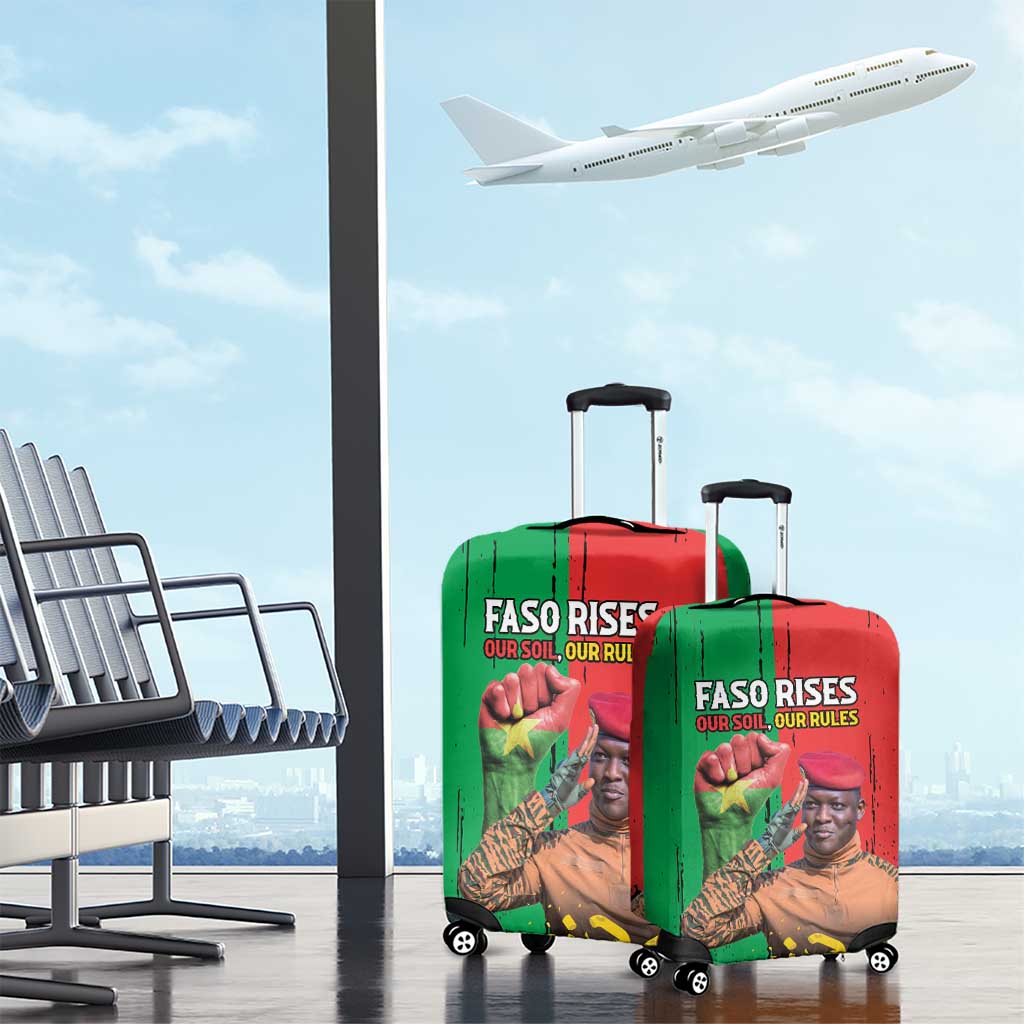 Ibrahim Traore Luggage Cover Faso Rises Our Soil Our Rules LT15