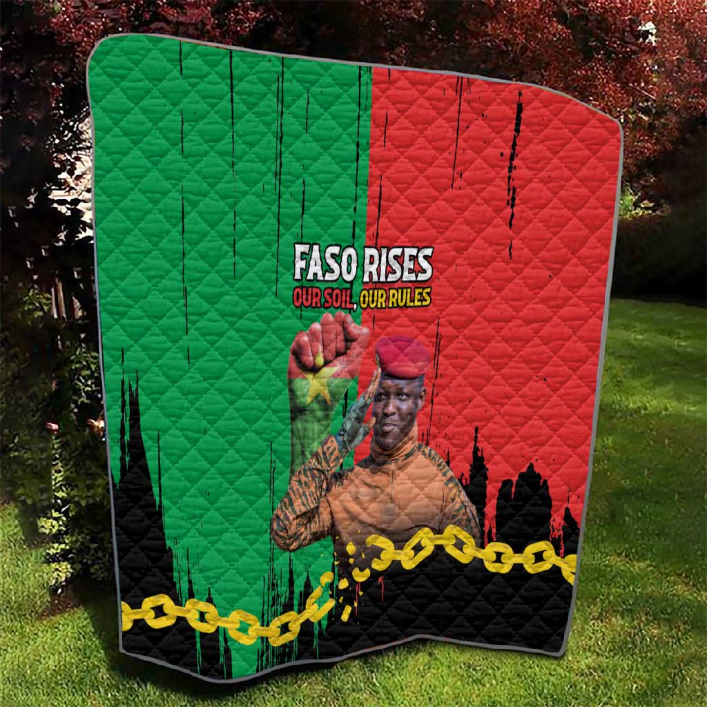 Faso Rises Our Soil Our Rules Quilt Ibrahim Traore Revolutionary Spirit LT15