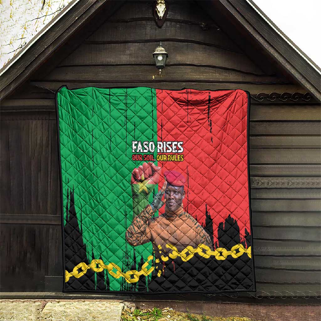 Faso Rises Our Soil Our Rules Quilt Ibrahim Traore Revolutionary Spirit LT15