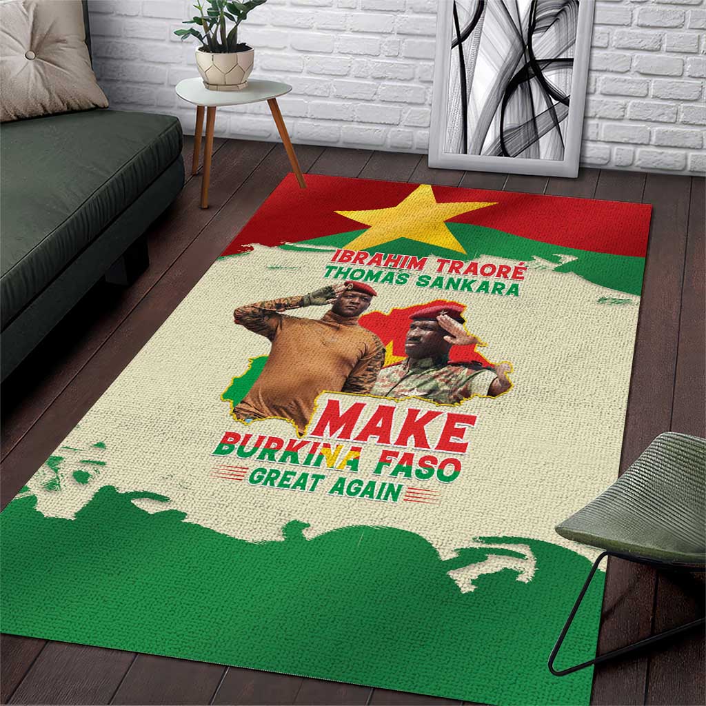 Ibrahim Traore Thomas Sankara Area Rug Make Burkina Faso Great Again LT15
