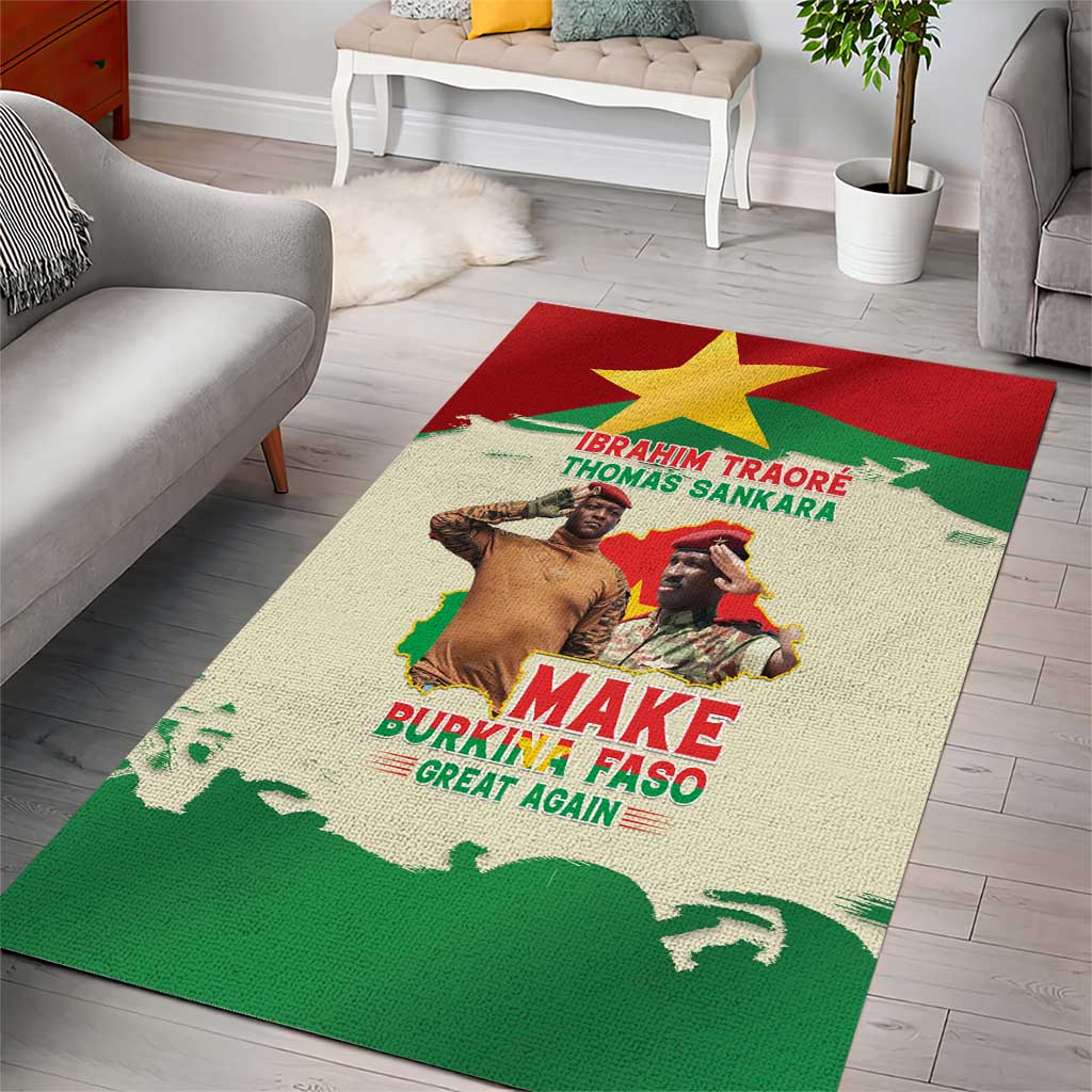 Ibrahim Traore Thomas Sankara Area Rug Make Burkina Faso Great Again LT15