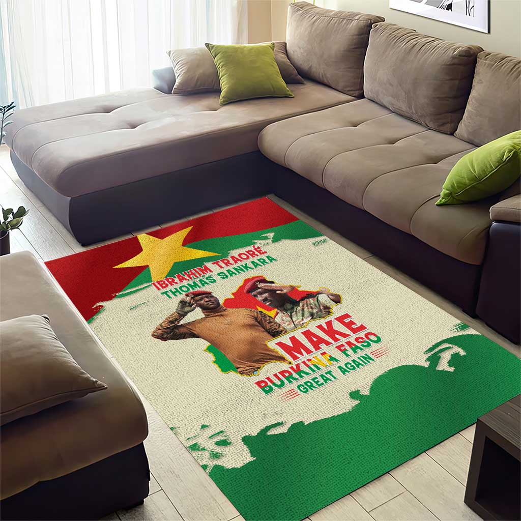 Ibrahim Traore Thomas Sankara Area Rug Make Burkina Faso Great Again LT15