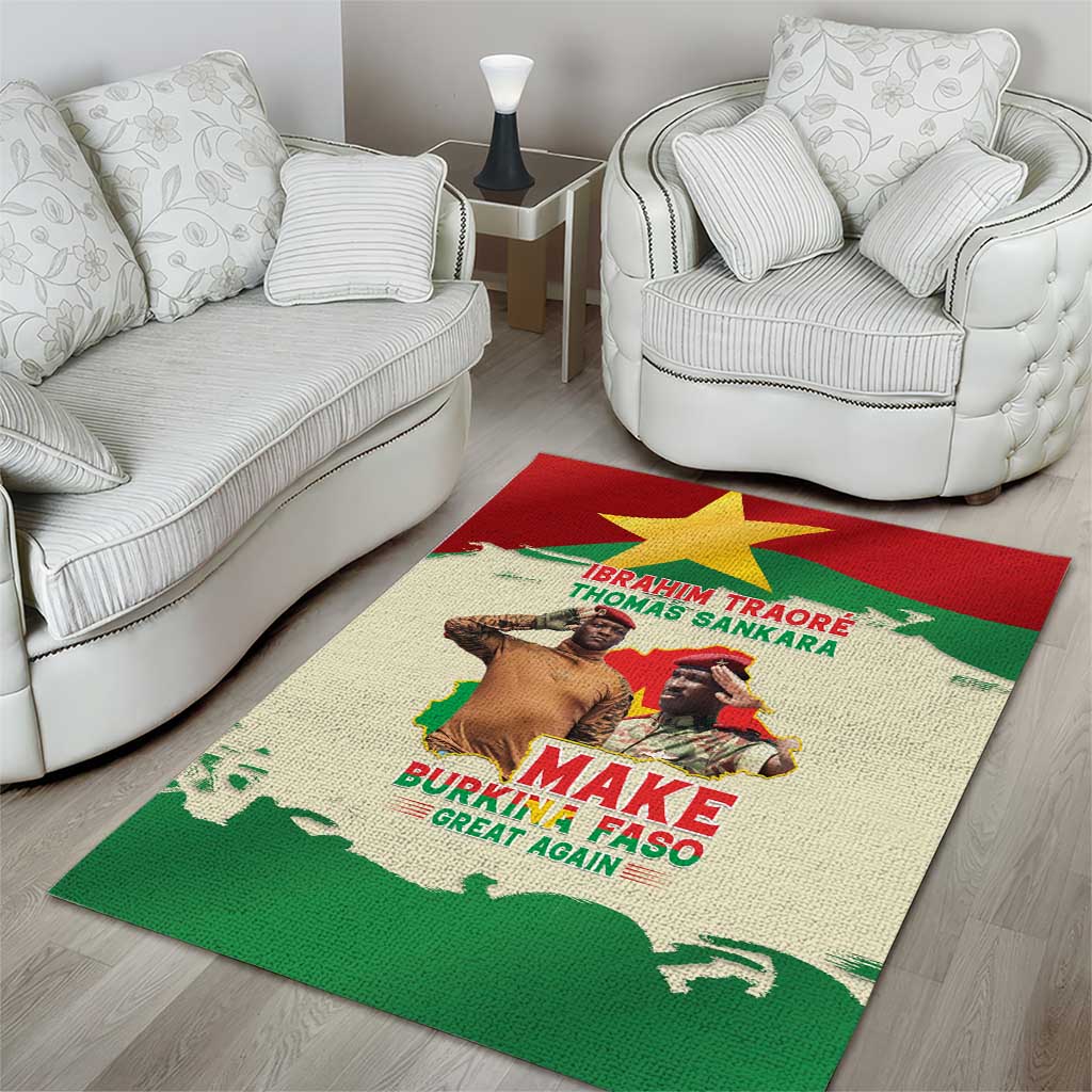 Ibrahim Traore Thomas Sankara Area Rug Make Burkina Faso Great Again LT15