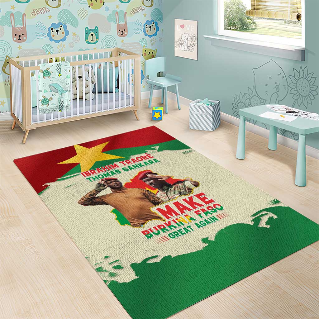 Ibrahim Traore Thomas Sankara Area Rug Make Burkina Faso Great Again LT15