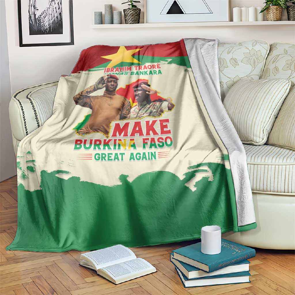 Ibrahim Traore Thomas Sankara Blanket Make Burkina Faso Great Again LT15