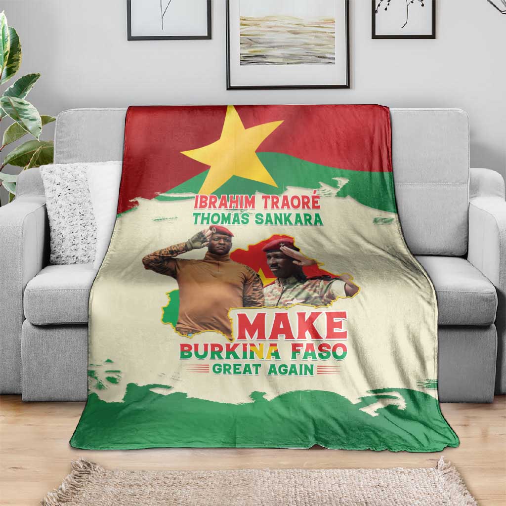 Ibrahim Traore Thomas Sankara Blanket Make Burkina Faso Great Again LT15
