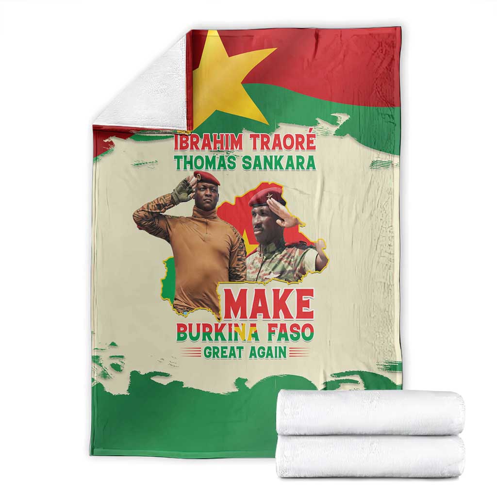 Ibrahim Traore Thomas Sankara Blanket Make Burkina Faso Great Again LT15