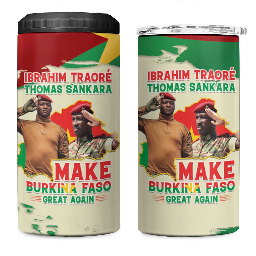 Ibrahim Traore Thomas Sankara 4 in 1 Can Cooler Tumbler Make Burkina Faso Great Again LT15