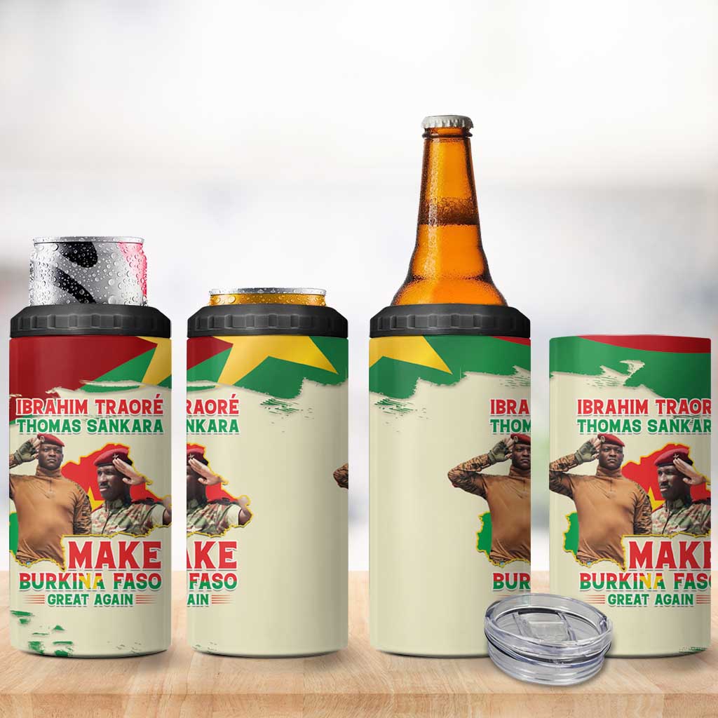 Ibrahim Traore Thomas Sankara 4 in 1 Can Cooler Tumbler Make Burkina Faso Great Again LT15