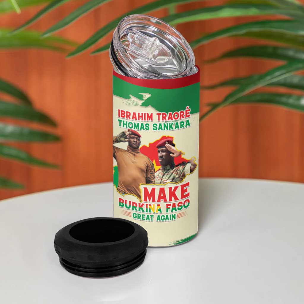 Ibrahim Traore Thomas Sankara 4 in 1 Can Cooler Tumbler Make Burkina Faso Great Again LT15