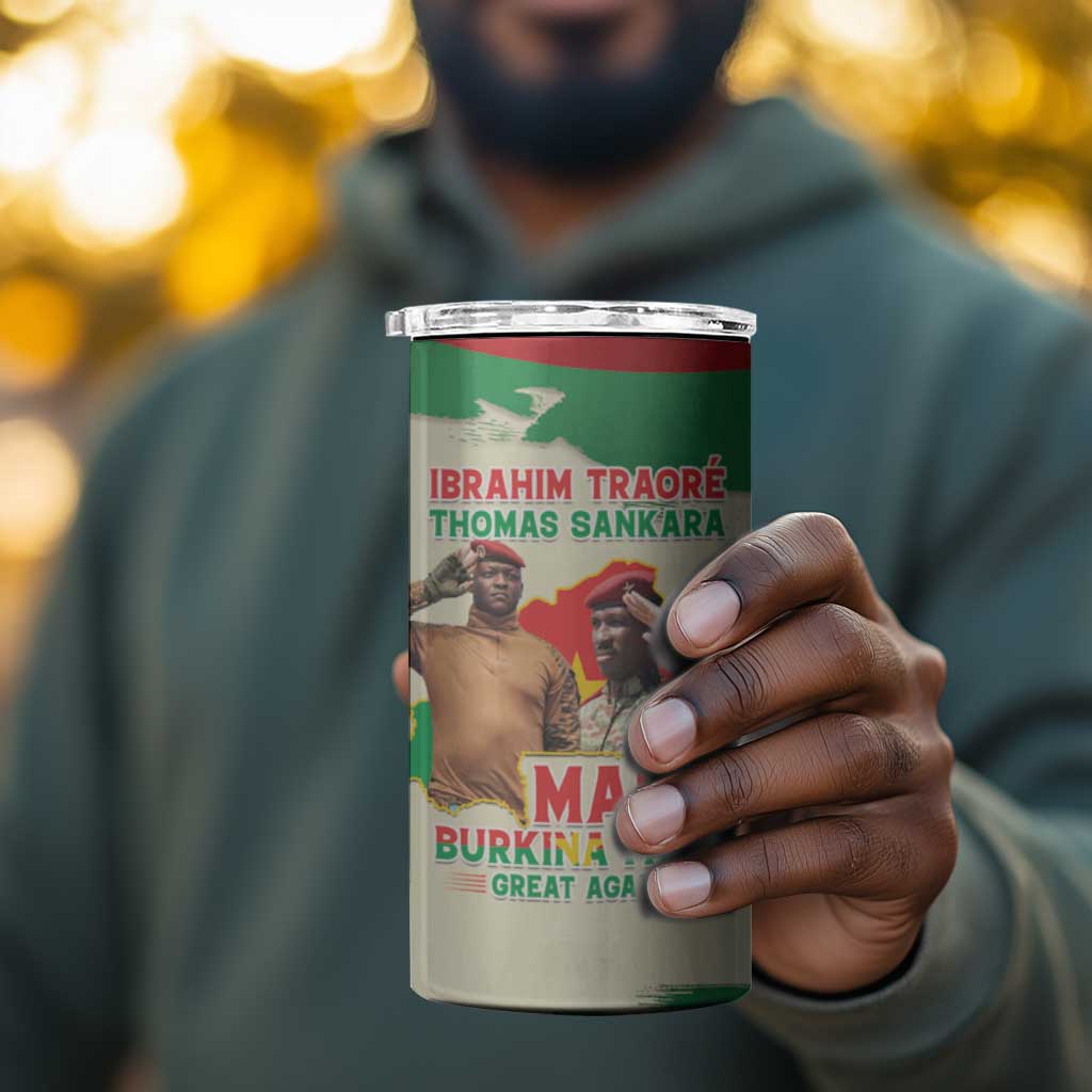 Ibrahim Traore Thomas Sankara 4 in 1 Can Cooler Tumbler Make Burkina Faso Great Again LT15