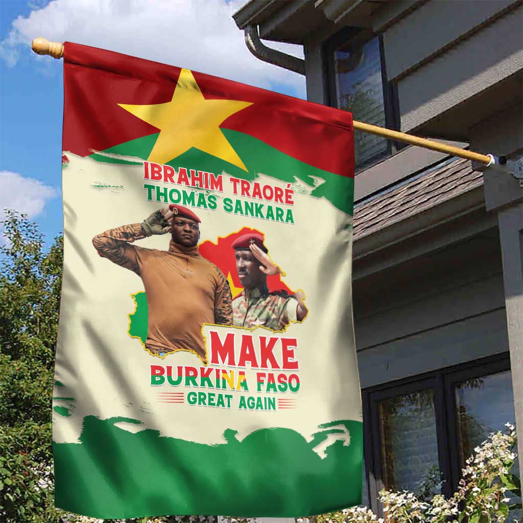 Ibrahim Traore Thomas Sankara Garden Flag Make Burkina Faso Great Again LT15