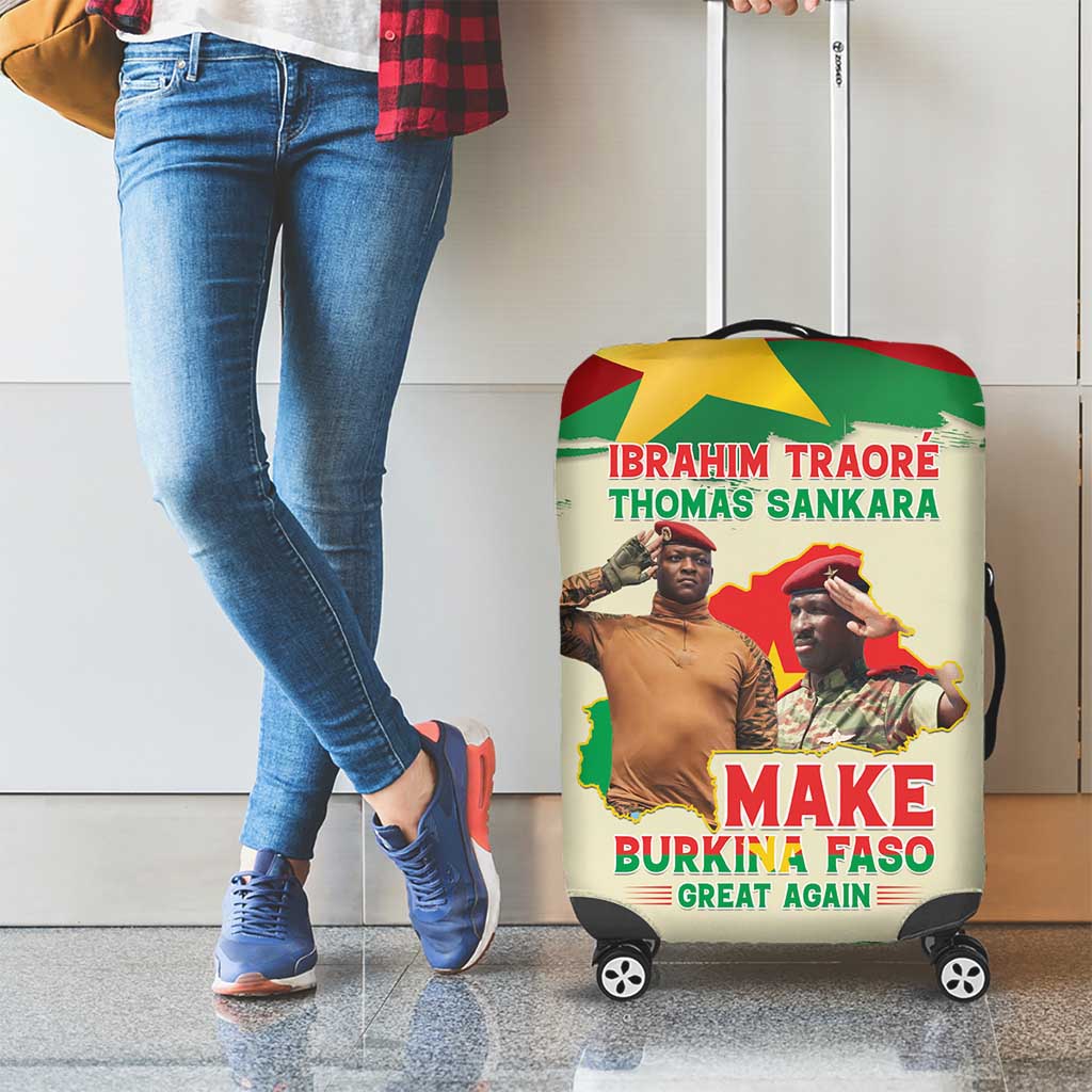 Ibrahim Traore Thomas Sankara Luggage Cover Make Burkina Faso Great Again LT15