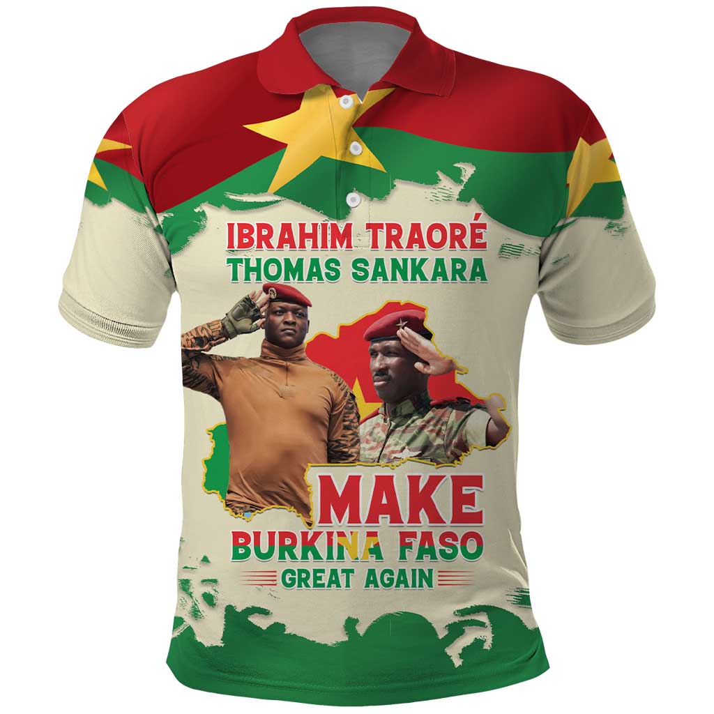 Ibrahim Traore Thomas Sankara Polo Shirt Make Burkina Faso Great Again LT15