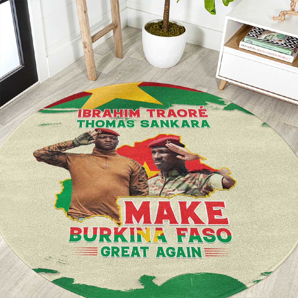 Ibrahim Traore Thomas Sankara Round Carpet Make Burkina Faso Great Again LT15