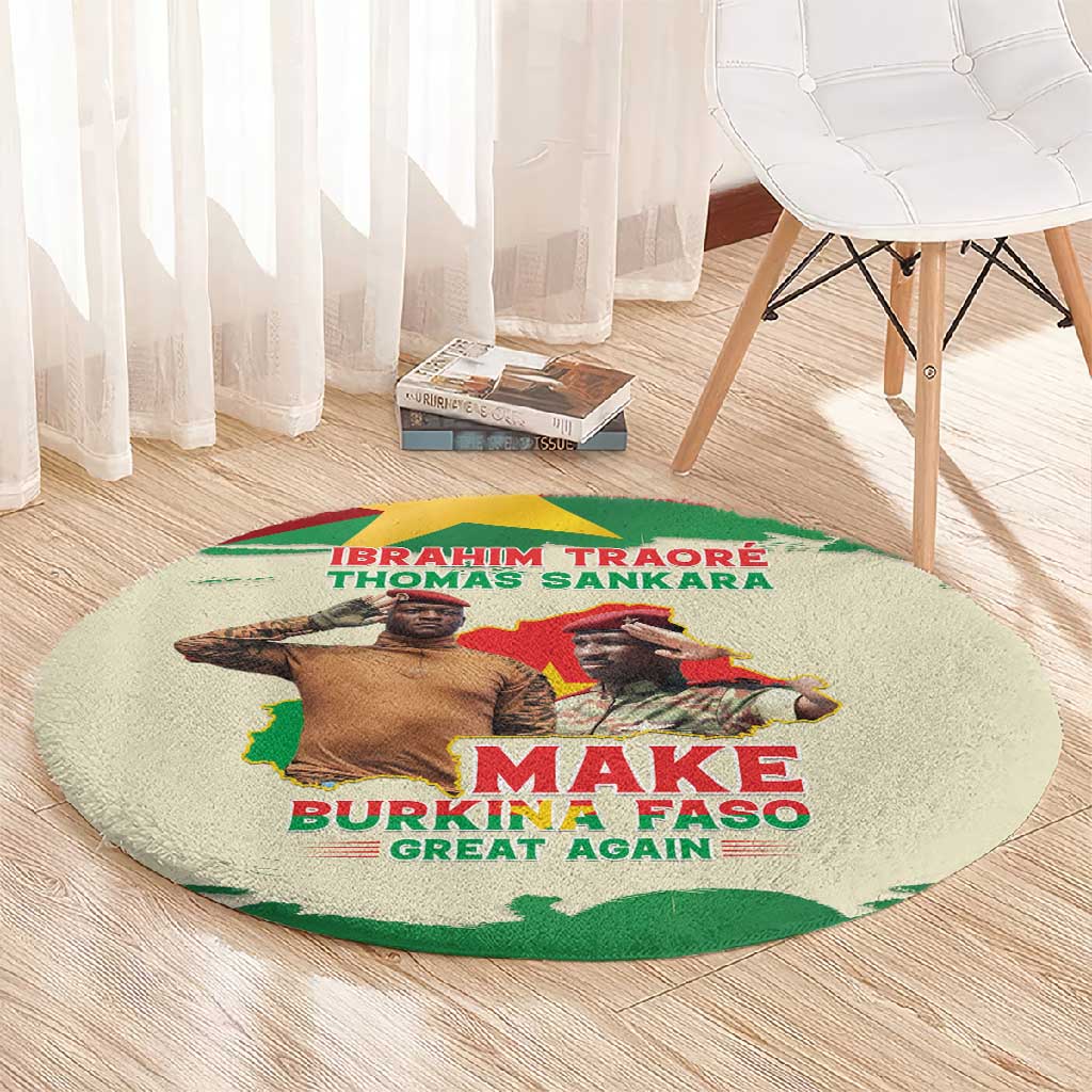 Ibrahim Traore Thomas Sankara Round Carpet Make Burkina Faso Great Again LT15