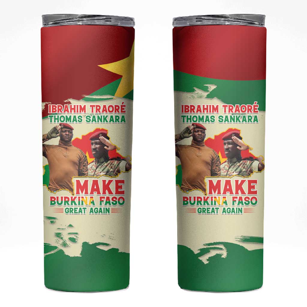 Ibrahim Traore Thomas Sankara Skinny Tumbler Make Burkina Faso Great Again LT15
