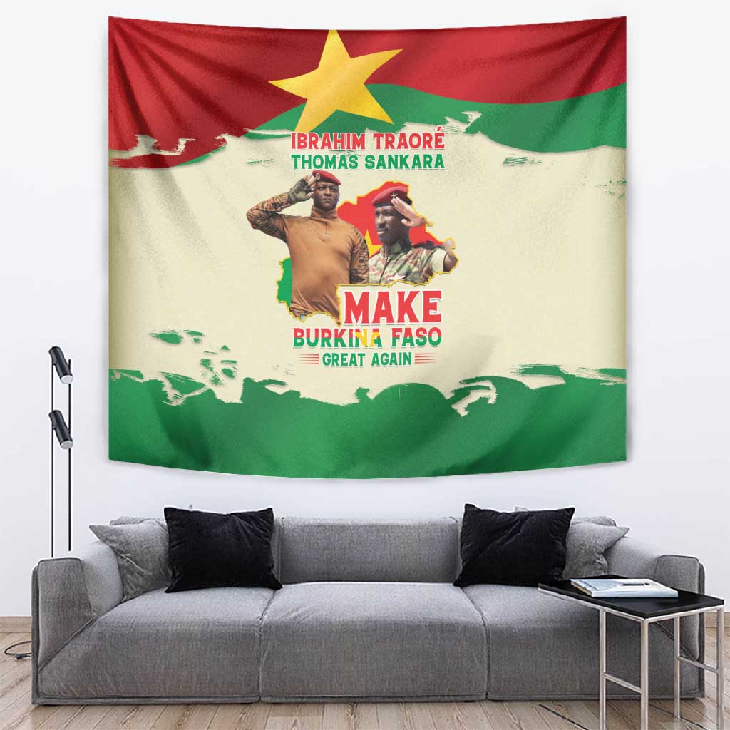 Ibrahim Traore Thomas Sankara Tapestry Make Burkina Faso Great Again LT15