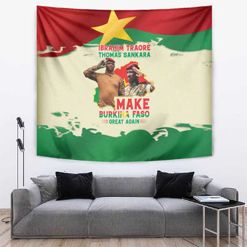 Ibrahim Traore Thomas Sankara Tapestry Make Burkina Faso Great Again LT15