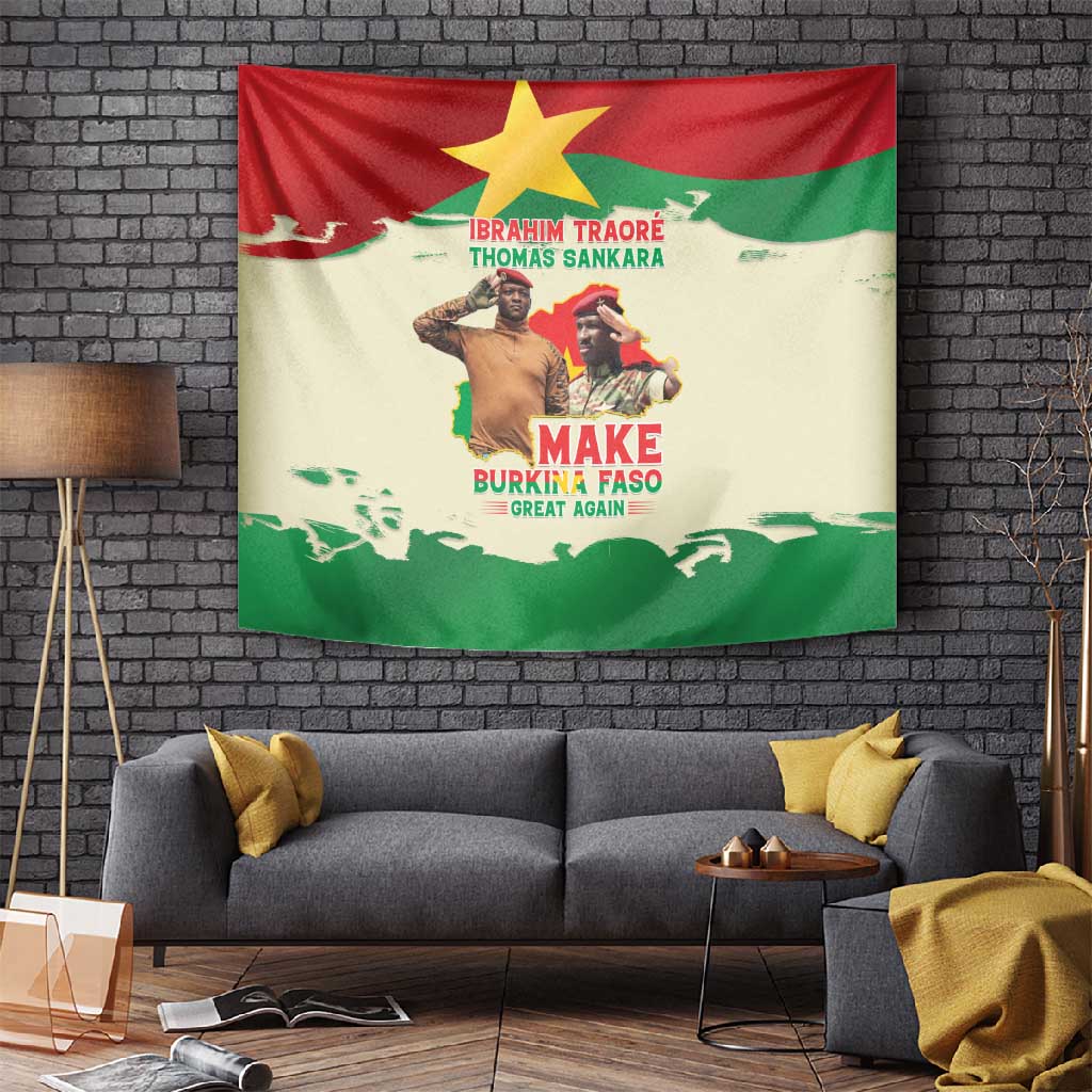 Ibrahim Traore Thomas Sankara Tapestry Make Burkina Faso Great Again LT15