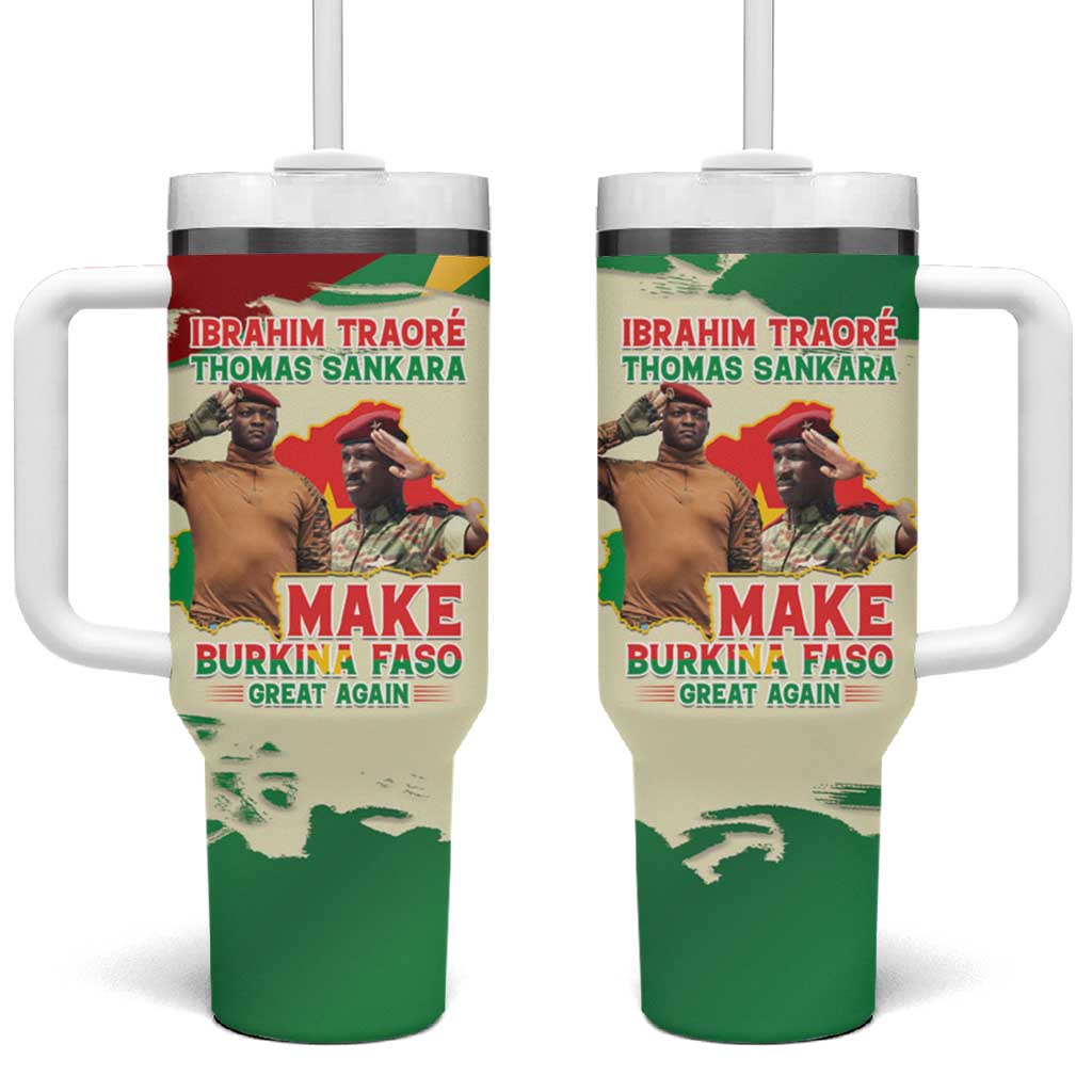 Ibrahim Traore Thomas Sankara Tumbler With Handle Make Burkina Faso Great Again LT15