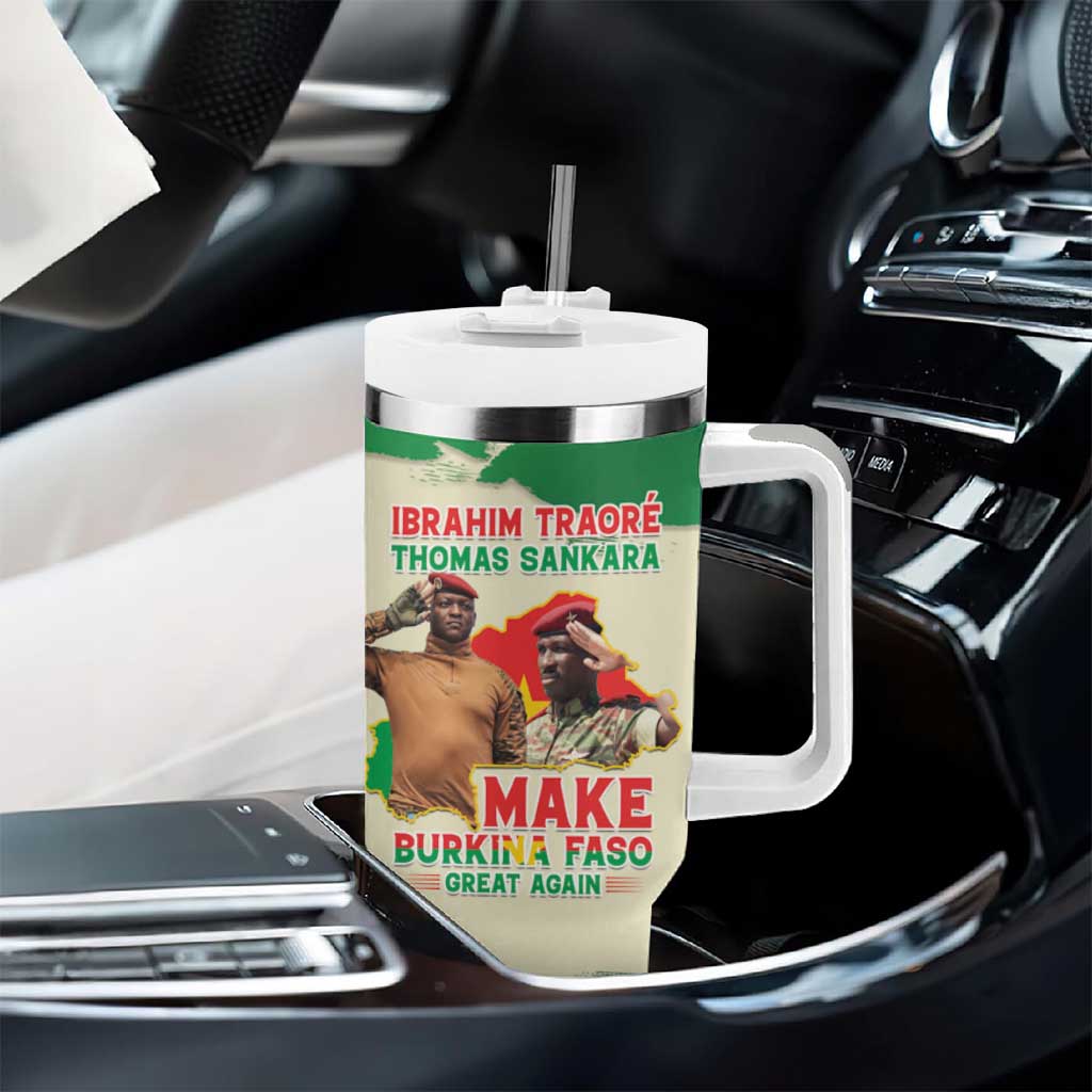 Ibrahim Traore Thomas Sankara Tumbler With Handle Make Burkina Faso Great Again LT15