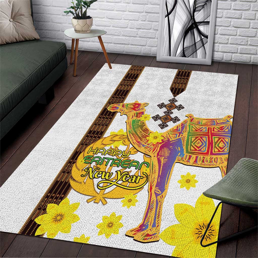 Melkam Enkutatash Eritrean Area Rug Camel With Habesha Tilet Pattern LT15